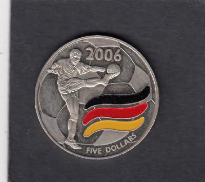 Beschrijving: 5 Dollars SOCCER 2006 COLOURED unlisted